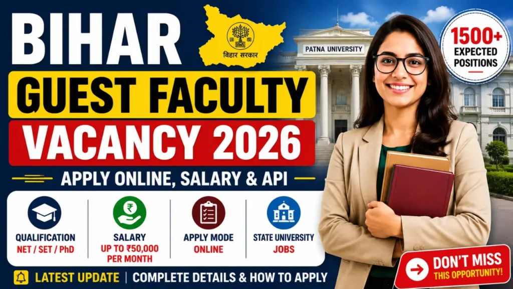 Bihar Guest Faculty Vacancy 2026